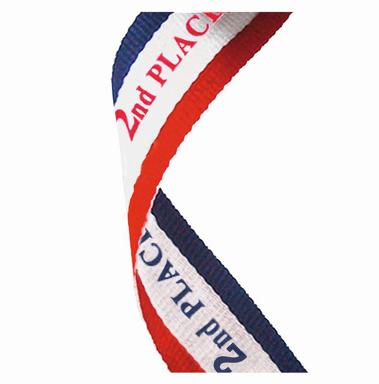 Medal Ribbon 2nd Place (red/white/blue) (7/8 x 32 Inch (22x810mm))