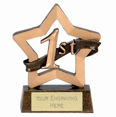 free engraving Mini Star Ten Pin Trophy Award 8cm 