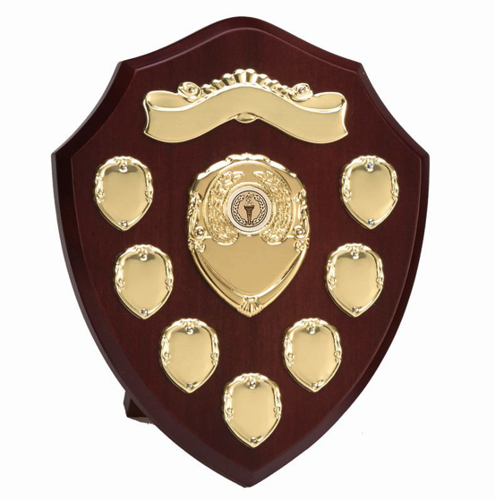 Triumph 10" Gold Annual Shield (rosewood/gold) (10 Inch (25.5cm))