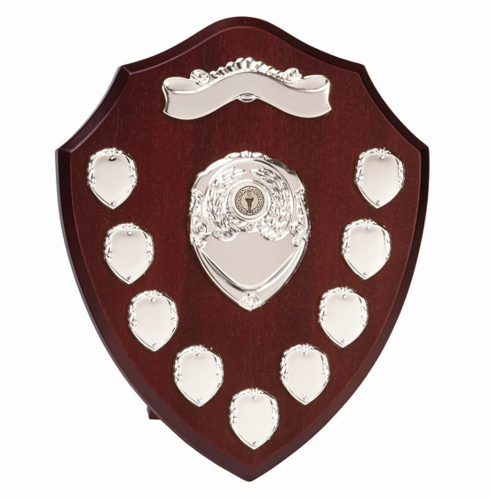 Triumph 12" Silver Annual Shield (rosewood/silver) (12 Inch (30.5cm))