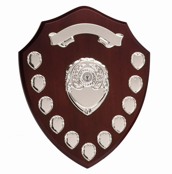 Triumph 14" Silver Annual Shield (rosewood/silver) (14 Inch (35.5cm))