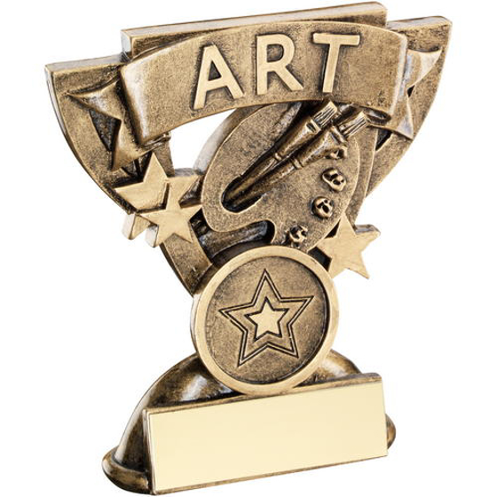 Brz/gold Art Mini Cup Trophy - (1in Centre)      3.75in (95mm)