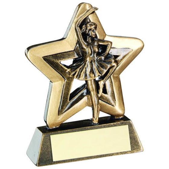 Brz/gold Ballet Mini Star Trophy - 3.75in (95mm)