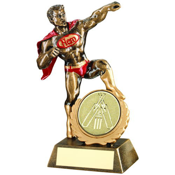Brz/gold/red Resin Generic 'hero' Award With Cricket Insert - 7.25in (184mm)