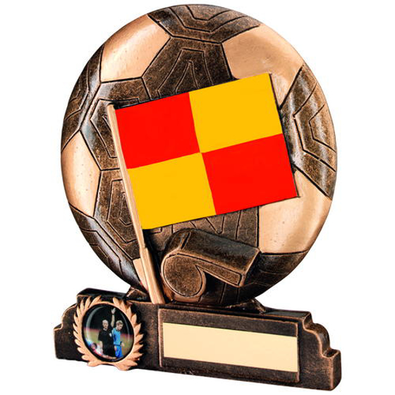 Brz/gold/red/yellow Resin Linesman Trophy -   (1in Centre) 6.5in (165mm)
