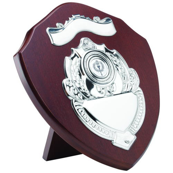 Mahogany Shield With Chrome Fronts (1in Centre) - 9in (229mm)