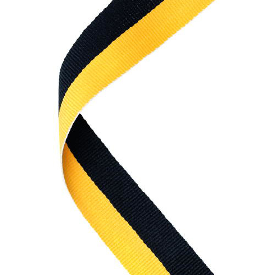 Medal Ribbon Black/yellow - 30 X 0.875in (762 X 22mm)