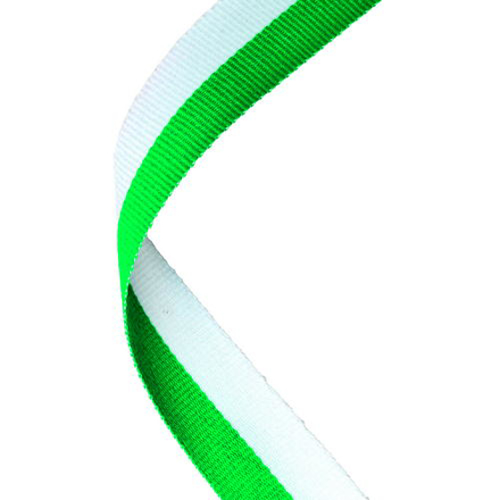 Medal Ribbon Green/white - 30 X 0.875in (762 X 22mm)