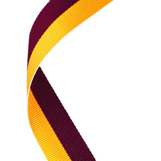 Medal Ribbon Maroon/gold - 30 X 0.875in (762 X 22mm)