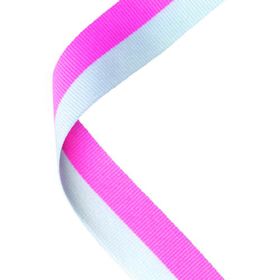 Medal Ribbon Pink/white - 30 X 0.875in (762 X 22mm)