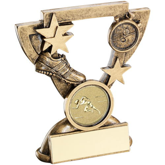 Brz/gold Athletics Mini Cup Trophy - (1in Centre) 4.25in (108mm)