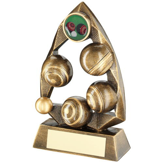 Brz/gold Lawn Bowls Diamond Collection Trophy (1in Centre) - 6.5in (165mm)