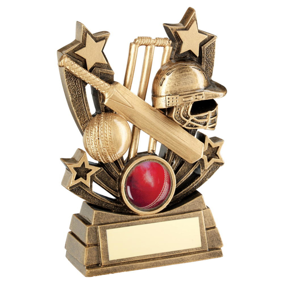 Brz/gold Shooting Star Series Cricket Trophy (1in Centre) - 5in (127mm)