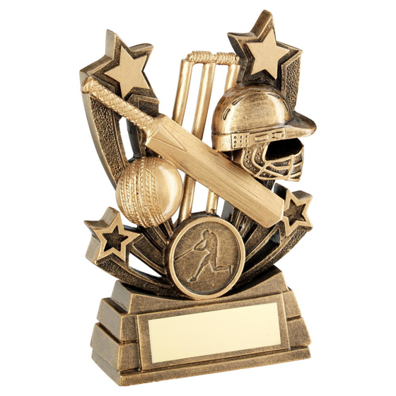 Brz/gold Shooting Star Series Cricket Trophy (1in Centre) - 6in (152mm)