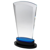 Picture of Clear Glass Arched Top Plaque On Blue/black Rounded Base (10mm Thick) - 10in (254mm)