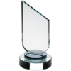 Clear Glass Plaque With Black Neck And Round Base - 6.25in (159mm)