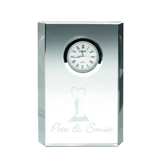 Picture of Clear Glass Rectangle Clock - 4.75in (121mm)