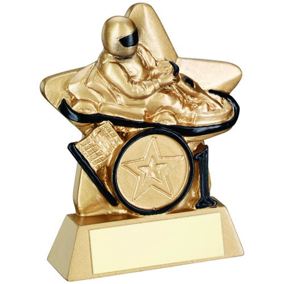 Go Kart Mini Star Trophy (1in Centre) - Bronze/black 3.75in (95mm)
