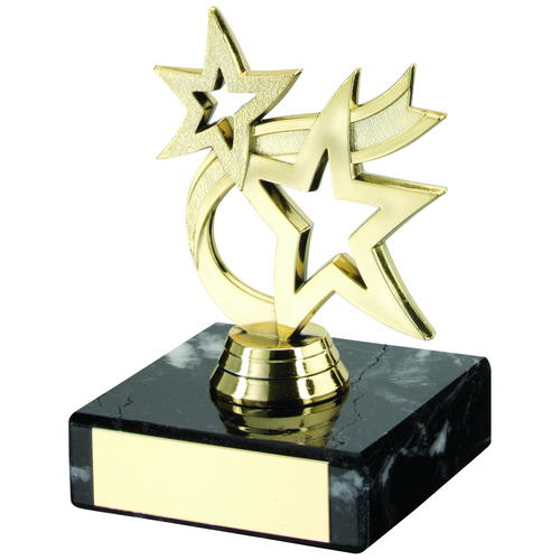 Gold Plastic And Marble 'dancing Star' Trophy - 4.5in (114mm)