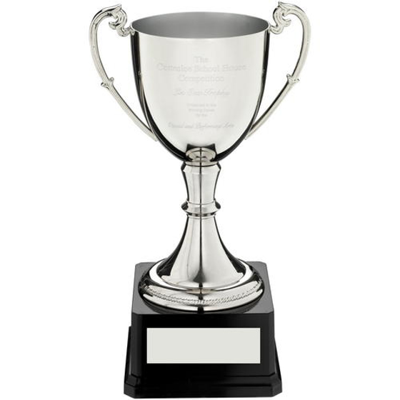 Nickel Plated Cup On Heavyweight Base Trophy - 5.75in (146mm)