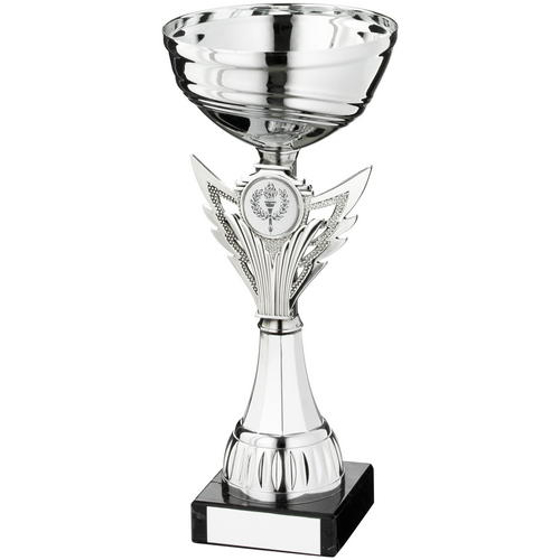 Silver V Spacer Trophy - (1in Centre) 8.75in (222mm)