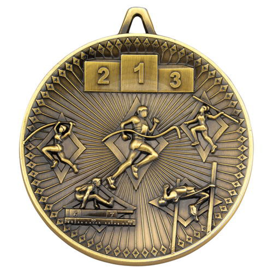 Picture of Athletics Deluxe Medal - Antique Gold 2.35in (60mm)