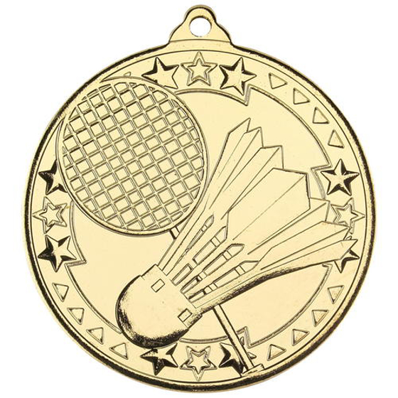 Badminton 'tri Star' Medal - Gold 2in (50mm)