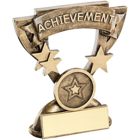 Brz/gold Achievement Mini Cup Trophy - (1in Centre) 3.75in (95mm)