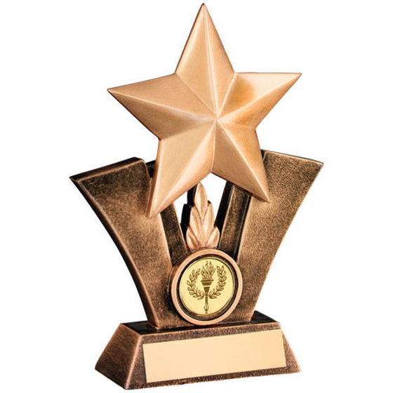 Brz/gold Generic Star Resin Trophy - (1in Centre) 5in (127mm)