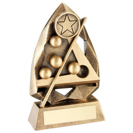 Brz/gold Pool/snooker Diamond Collection Trophy (1in Centre) - 5in (127mm)