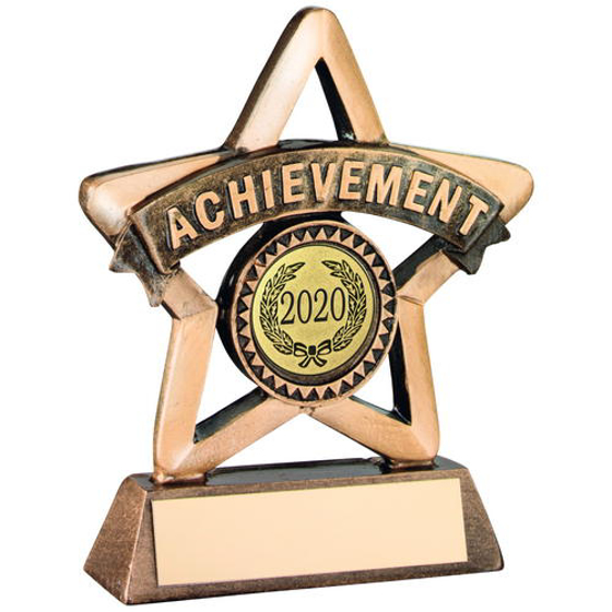 Brz/gold Resin Achievement Mini Star Trophy - (1in Centre) 3.75in (95mm)