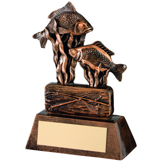 Brz/gold Resin Angling Trophy - 8in (203mm)