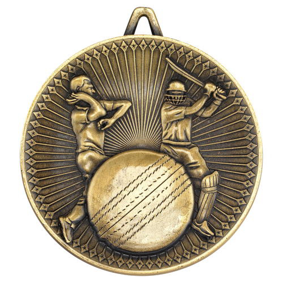 Picture of Cricket Deluxe Medal - Antique Gold 2.35in (60mm)