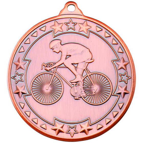 Cycling 'tri Star' Medal - Bronze 2in (50mm)