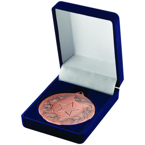 Deluxe Blue Medal Box - (40/50mm Recess) 3in (76mm)