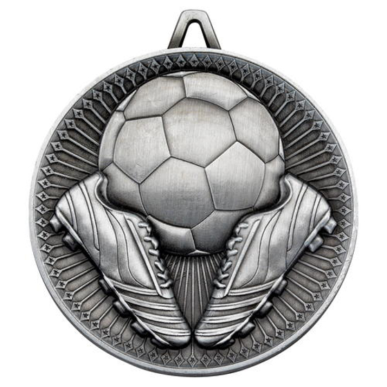 Picture of Football Deluxe Medal - Antique Silver 2.35in (60mm)