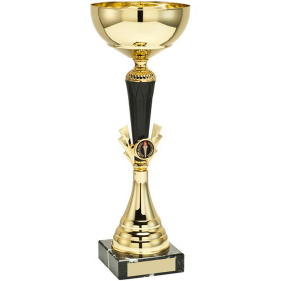 Gold/black Tall Trophy - (1in Centre) 14.25in (362mm)