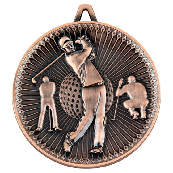 Picture of Golf Deluxe Medal - Bronze 2.35in (60mm)