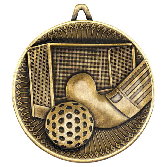 Picture of Hockey Deluxe Medal - Antique Gold 2.35in (60mm)