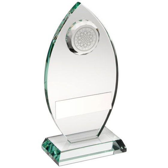 Jade Glass Plaque With Dartboard Trophy -    5.75in (146mm)