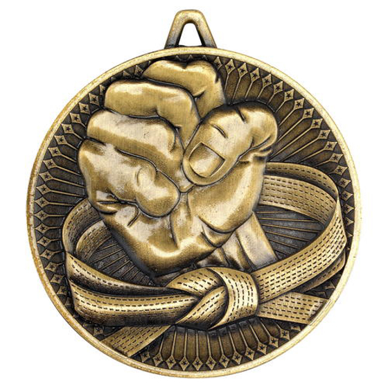 Picture of Martial Arts Deluxe Medal - Antique Gold        2.35in (60mm)