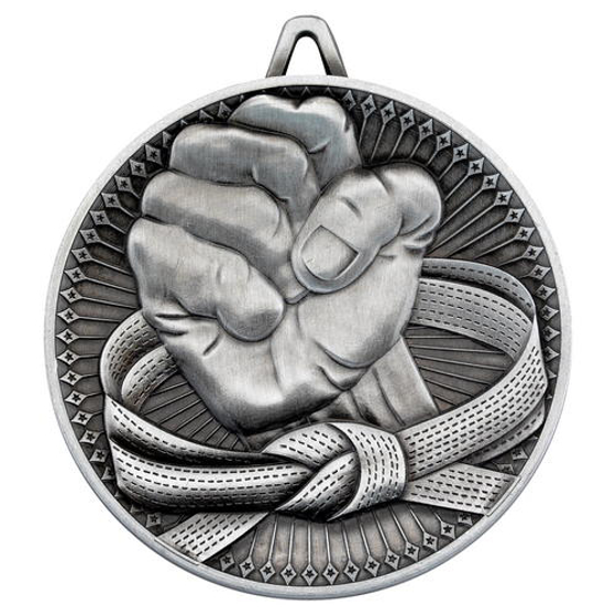 Picture of Martial Arts Deluxe Medal - Antique Silver        2.35in (60mm)