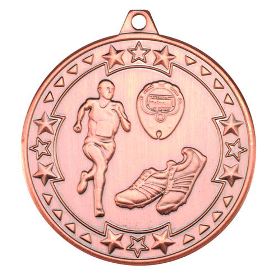 Running 'tri Star' Medal - Bronze 2in (50mm)