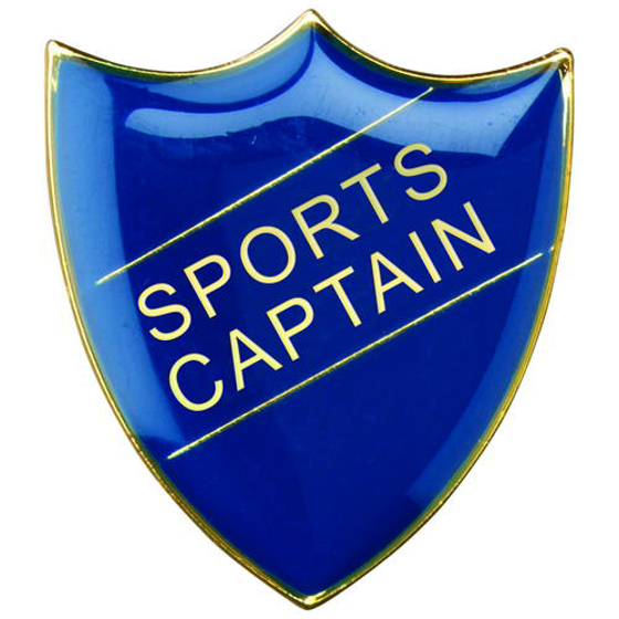 Picture of School Shield Badge (sports Captain) - Blue    1.25in (32mm)