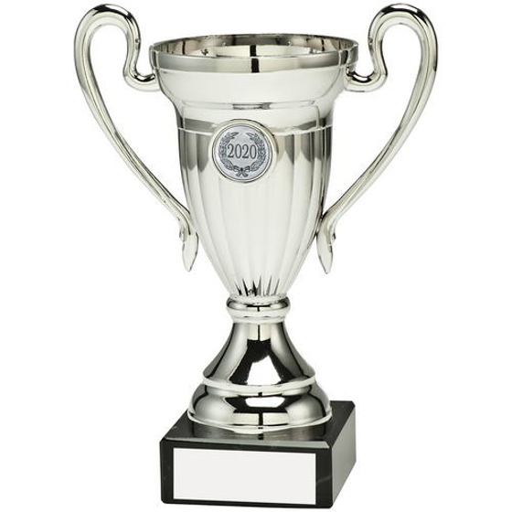 Silver Plastic Lined Cup Trophy - (1in Centre)  4.75in (121mm)