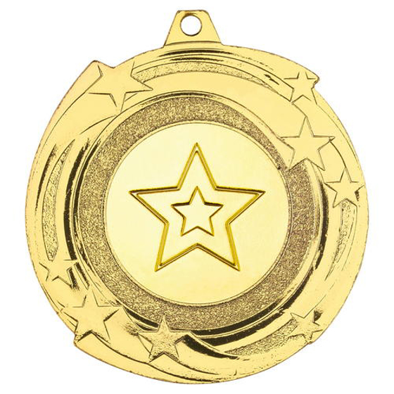 Star Cyclone Medal (1in Centre) - Gold 2in (50mm)