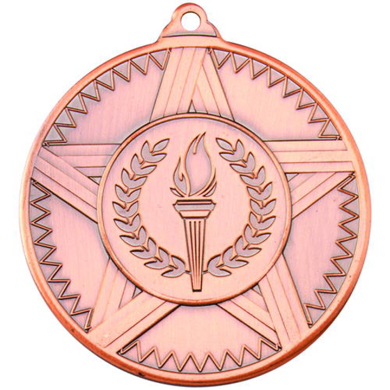 Striped Star Medal (1in Centre) - Bronze 2in (50mm)