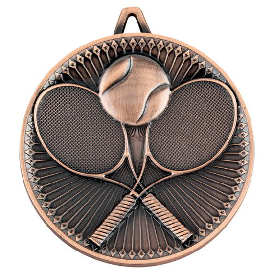 Picture of Tennis Deluxe Medal - Bronze 2.35in (60mm)