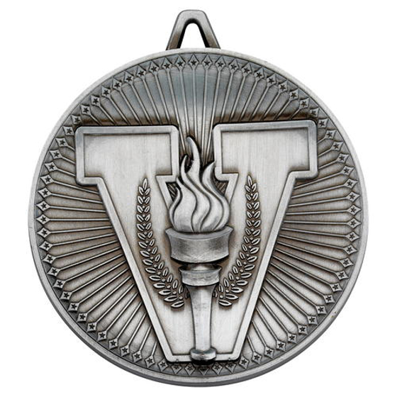 Picture of Victory Torch Deluxe Medal - Antique Silver     2.35in (60mm)