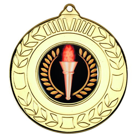 Wreath Medal (1in Centre) - Gold 2in (50mm)